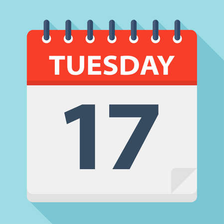 Tuesday 17 - Calendar Icon - Vector Illustrationのイラスト素材