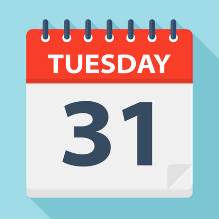Tuesday 31 - Calendar Icon - Vector Illustrationのイラスト素材