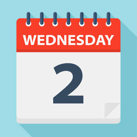 Wednesday 2 - Calendar Icon - Vector Illustrationのイラスト素材