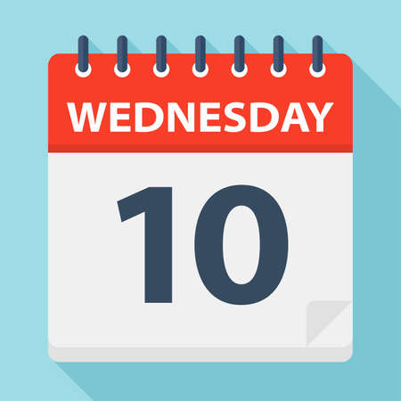 Wednesday 10 - Calendar Icon - Vector Illustrationのイラスト素材