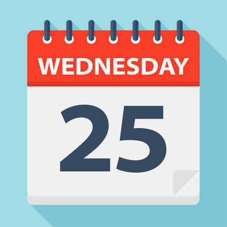 Wednesday 25 - Calendar Icon - Vector Illustrationのイラスト素材
