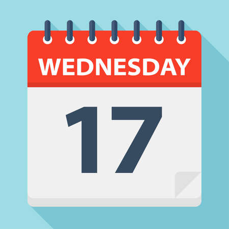 Wednesday 17 - Calendar Icon - Vector Illustrationのイラスト素材
