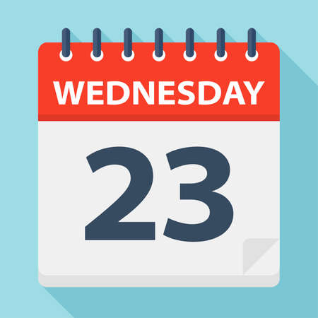 Wednesday 23 - Calendar Icon - Vector Illustrationのイラスト素材
