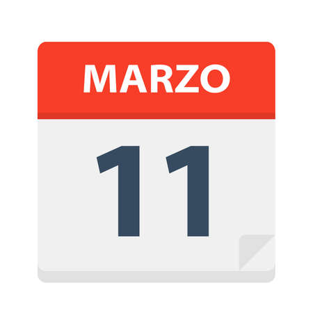 Marzo 11 - Calendar Icon - March 11 - Vector Illustrationのイラスト素材