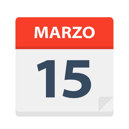 Marzo 15 - Calendar Icon - March 15 - Vector Illustrationのイラスト素材