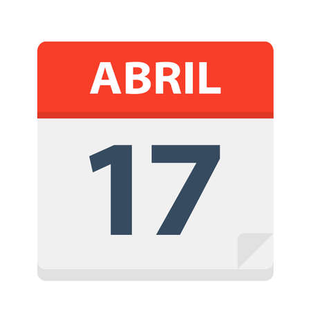 Abril 17 - Calendar Icon - April 17 - Vector Illustrationのイラスト素材