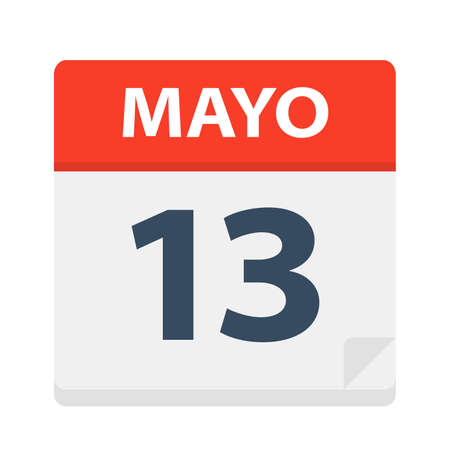 Mayo 13 - Calendar Icon - May 13 - Vector Illustrationのイラスト素材