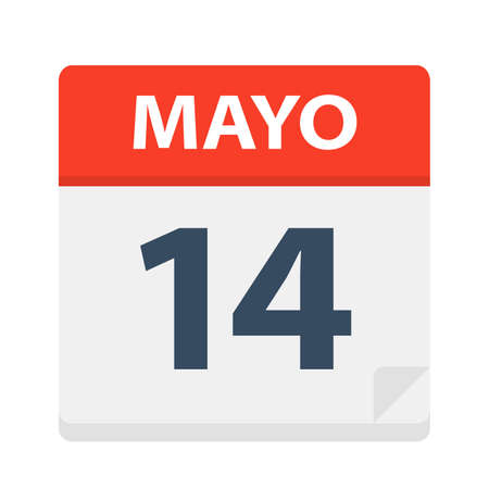 Mayo 14 - Calendar Icon - May 1 - Vector Illustrationのイラスト素材