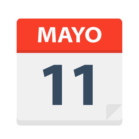 Mayo 11 - Calendar Icon - May 11 - Vector Illustrationのイラスト素材