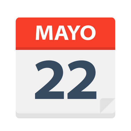 Mayo 22 - Calendar Icon - May 22 - Vector Illustrationのイラスト素材
