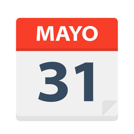 Mayo 31 - Calendar Icon - May 31 - Vector Illustrationのイラスト素材