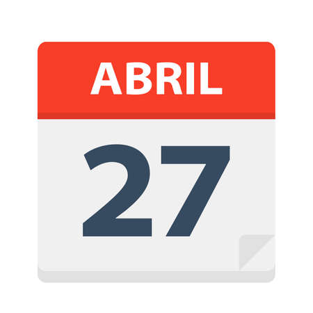 Abril 27 - Calendar Icon - April 27 - Vector Illustrationのイラスト素材