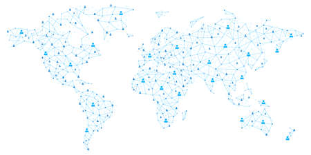 Vector World Map - Global Human Business Connectionのイラスト素材