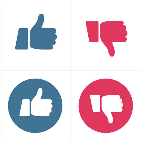Like and Dislike Icons -Thumb Up and Thumb Down - illustration vectorのイラスト素材