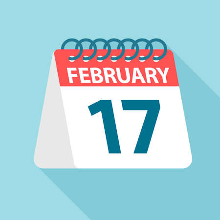 February 17 - Calendar Icon - Vector Illustrationのイラスト素材