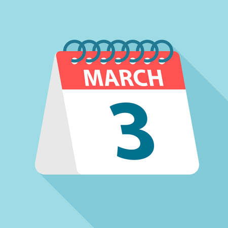 March 3 - Calendar Icon - Vector Illustrationのイラスト素材