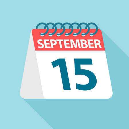 September 15 - Calendar Icon - Vector Illustrationのイラスト素材