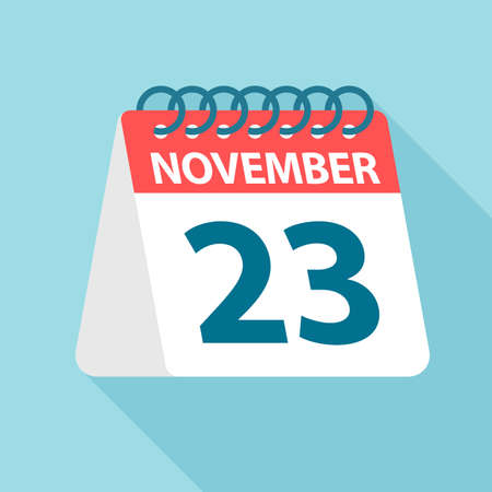 November 23 - Calendar Icon - Vector Illustrationのイラスト素材