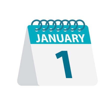 January 1 - Calendar Icon - Vector Illustrationのイラスト素材