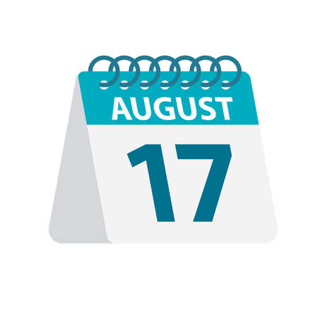 August 17 - Calendar Icon - Vector Illustrationのイラスト素材