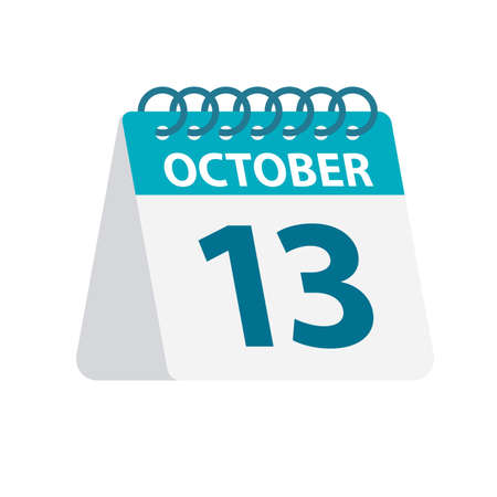 October 13 - Calendar Icon - Vector Illustrationのイラスト素材