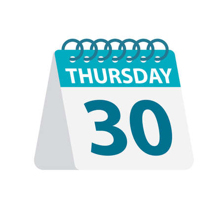 Thursday 30 - Calendar Icon - Vector Illustrationのイラスト素材