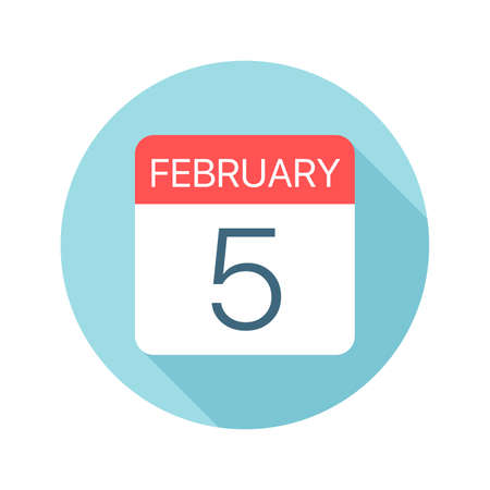 February 5 - Calendar Icon - Vector Illustrationのイラスト素材