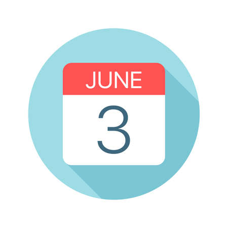 June 3 - Calendar Icon - Vector Illustrationのイラスト素材