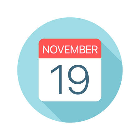 November 19 - Calendar Icon - Vector Illustrationのイラスト素材