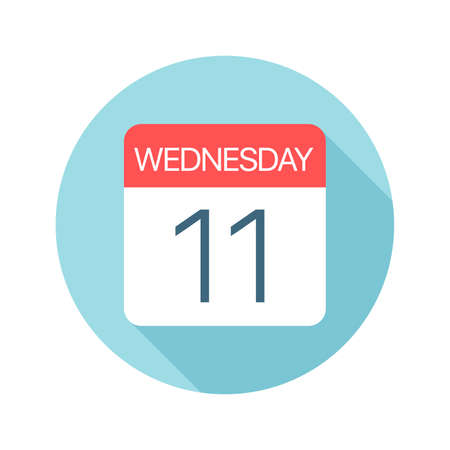 Wednesday 11 - Calendar Icon - Vector Illustrationのイラスト素材