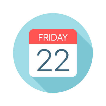 Friday 22 - Calendar Icon - Vector Illustrationのイラスト素材