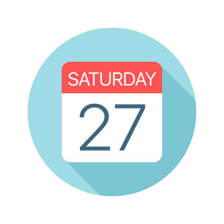 Saturday 27 - Calendar Icon - Vector Illustrationのイラスト素材