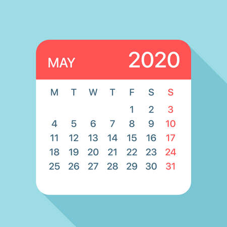 May 2020 Calendar Leaf - Illustration. Vector graphic pageのイラスト素材