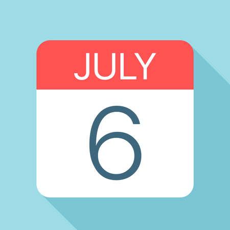 July 6 - Calendar Icon - Vector Illustrationのイラスト素材
