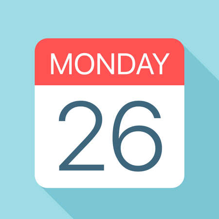 Monday 26 - Calendar Icon - Vector Illustrationのイラスト素材