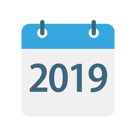 2019 year - Calendar Leaf Icon - Vector illustrationのイラスト素材