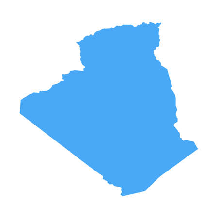 Algeria Map - Vector Solid Contour. Illustrationのイラスト素材