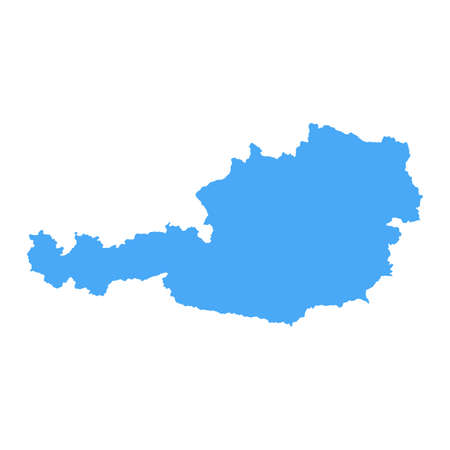 Austria Map - Vector Solid Contour. Illustrationのイラスト素材