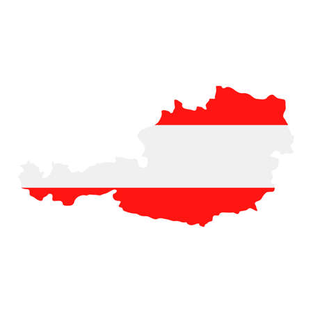 Austria Map Flag Fill Background - Vector illustation. Illustrationのイラスト素材