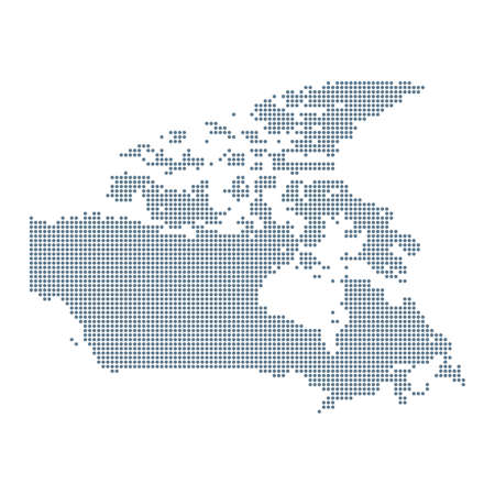 Canada Map - Vector Pixel Solid Contour. Illustrationのイラスト素材