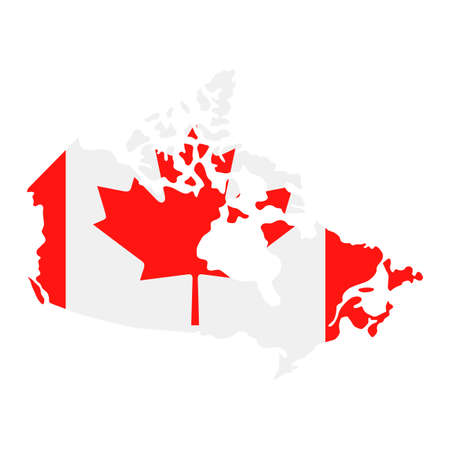 Canada Map Flag Fill Background - Vector illustation. Illustrationのイラスト素材
