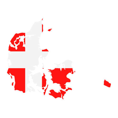 Denmark Map Flag Fill Background - Vector illustation. Illustrationのイラスト素材