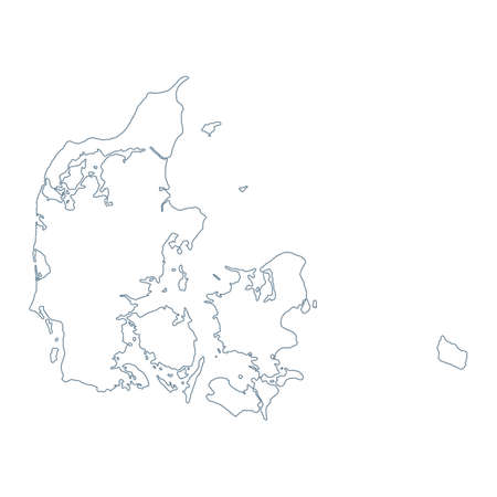 Denmark Map - Vector Contour. Illustrationのイラスト素材