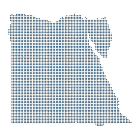 Egypt Map - Vector Pixel Solid Contour. Illustrationのイラスト素材