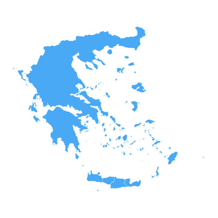 Greece Map - Vector Solid Contour. Illustrationのイラスト素材
