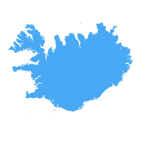 Iceland Map - Vector Solid Contour. Illustrationのイラスト素材