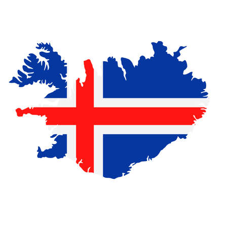 Iceland Map Flag Fill Background - Vector illustation. Illustrationのイラスト素材