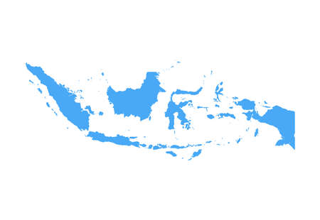 Indonesia Map - Vector Solid Contour. Illustrationのイラスト素材