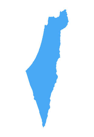 Israel Map - Vector Solid Contour. Illustrationのイラスト素材