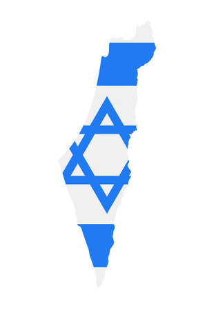 Israel Map Flag Fill Background - Vector illustation. Illustrationのイラスト素材
